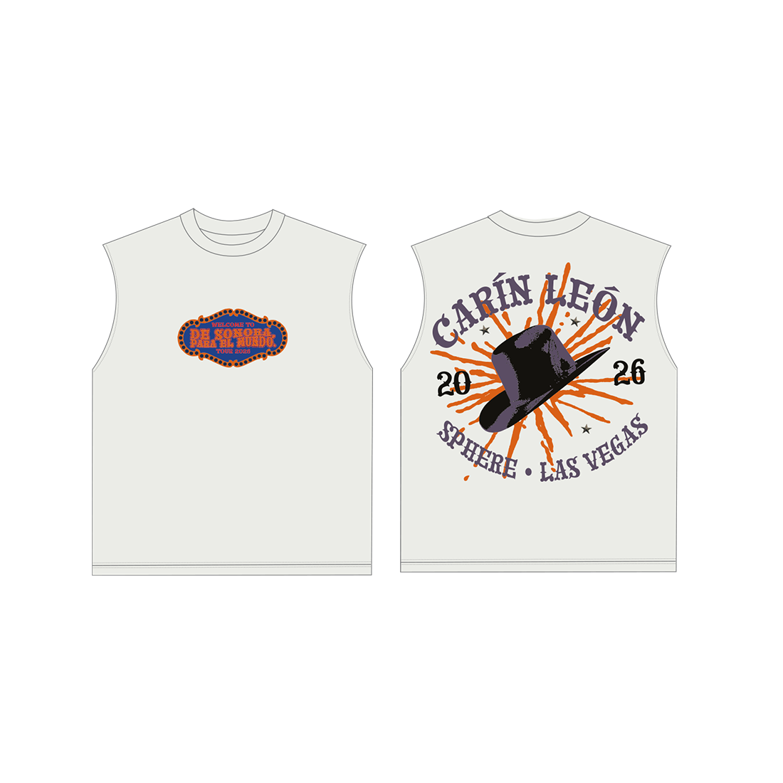 Sphere Las Vegas Sleeveless Tee front and back