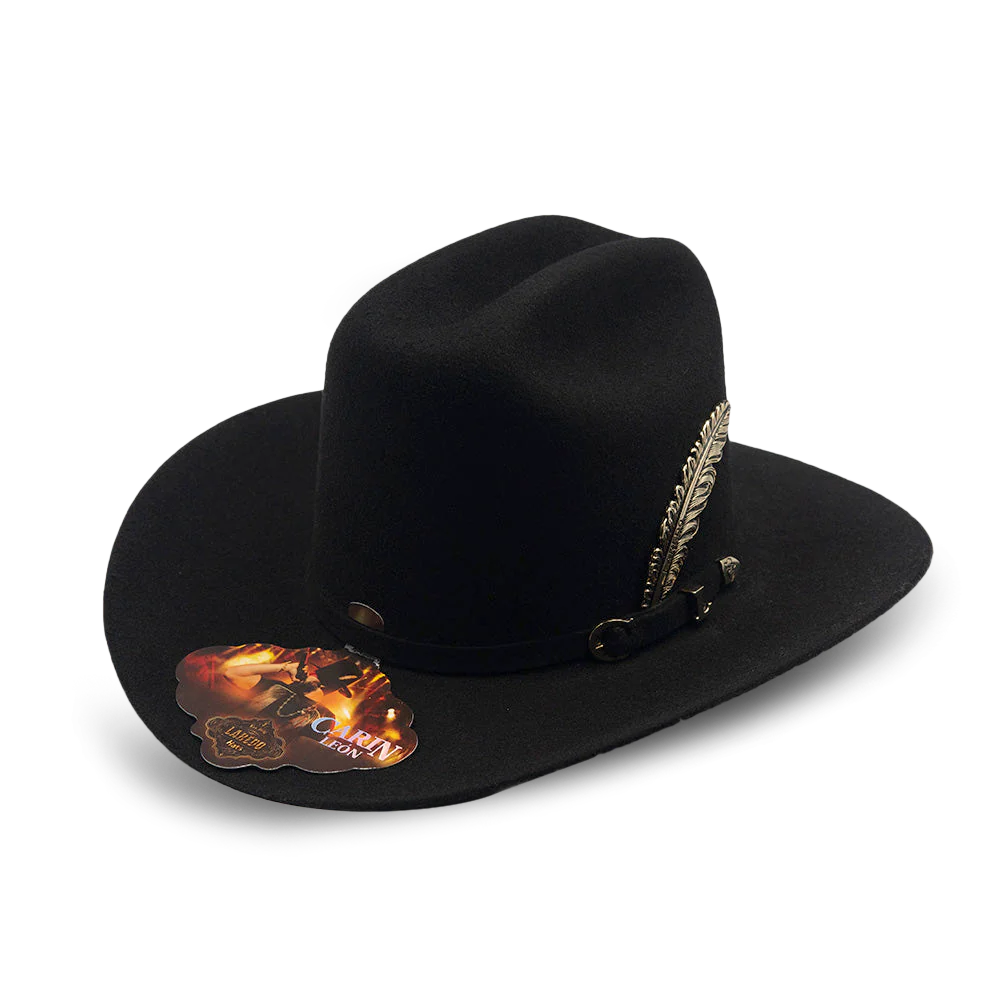 Texan Fine Wool Black Hat Front