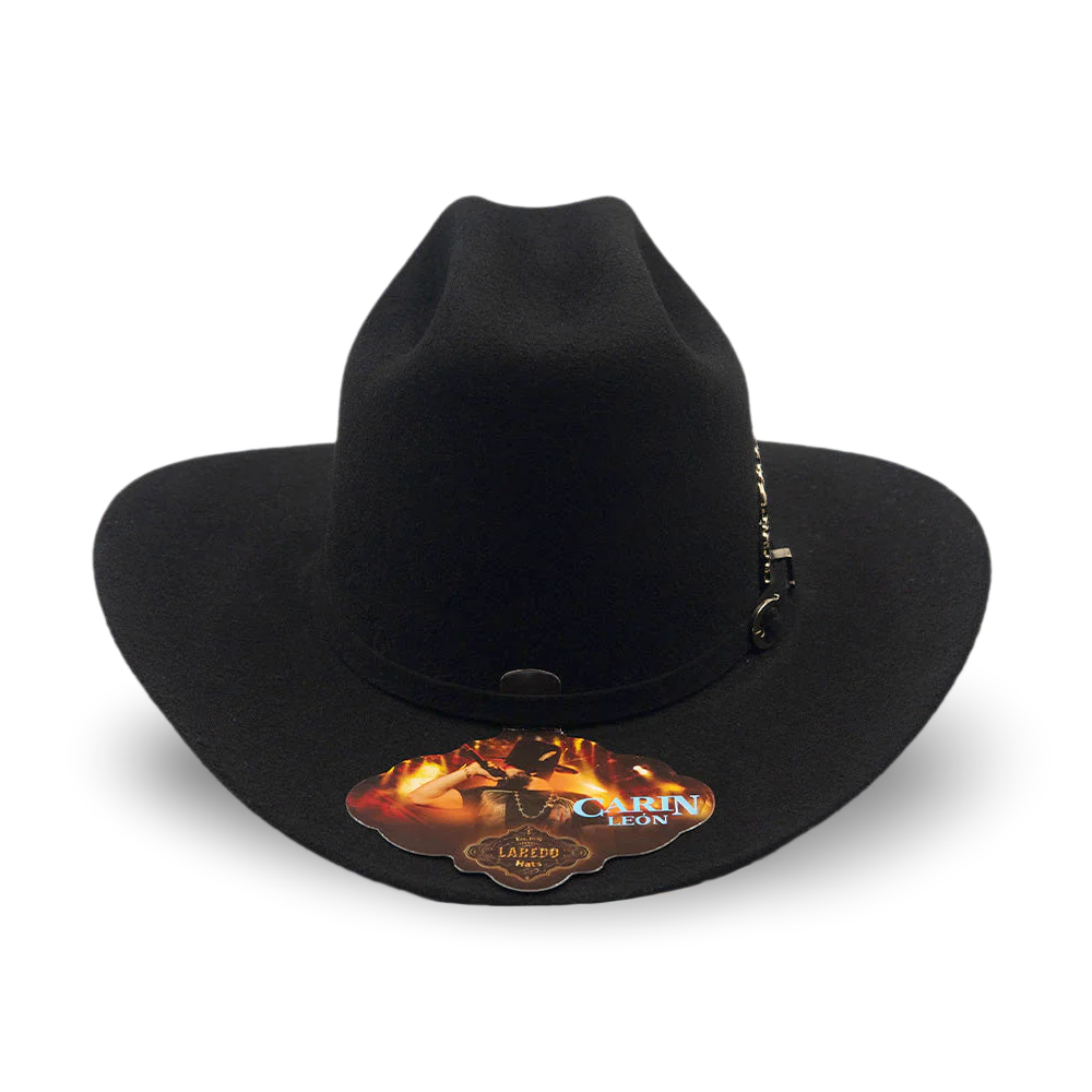 Texan Fine Wool Black Hat Head On